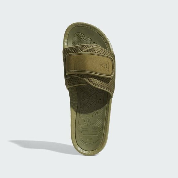 Adidas Men's Green PHARRELL WILLIAMS CHANCLETAS HU Boost SLIDES FY6141 - Picture 3 of 6